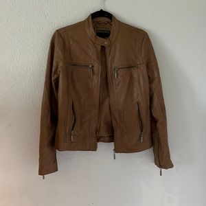 Brown leather jacket